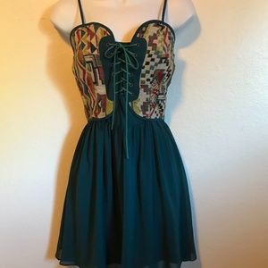 Aniina Dress-Grn Spaghetti Strap-Sz Sm